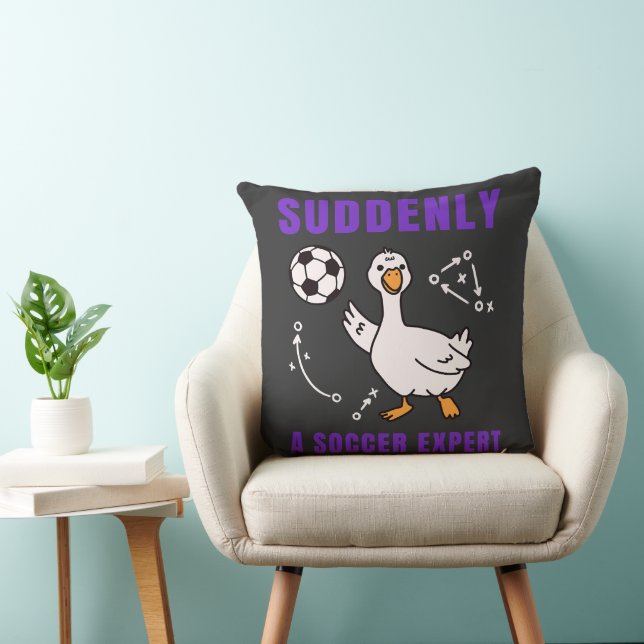 Suddenly a soccer expert throw pillow (Chair)