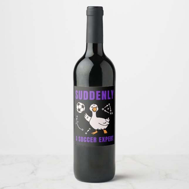 Suddenly a soccer expert wine label (Front)