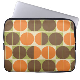 Suddenly Seventies Orange Brown Green Geometric Laptop Sleeve
