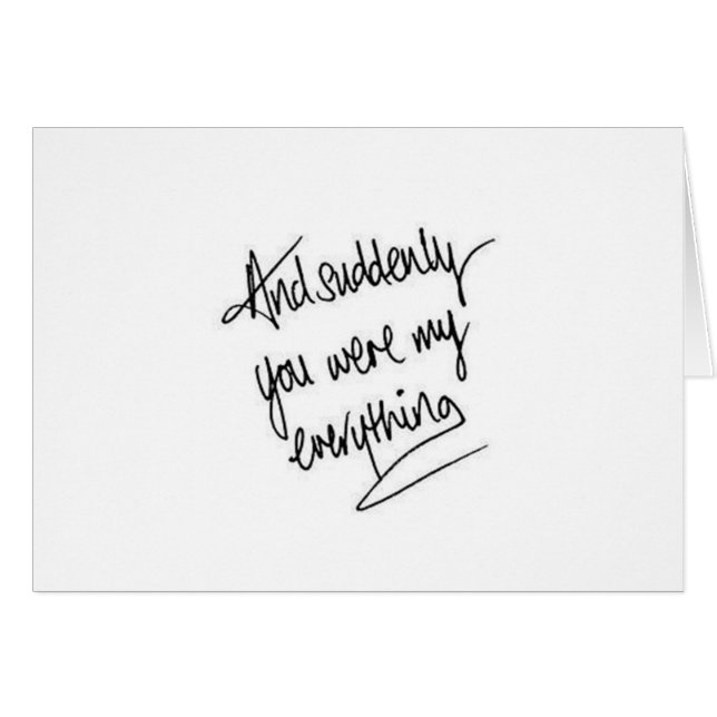 SUDDENLY U WERE MY EVERYTHING /SO HAPPY CARDS (Front Horizontal)