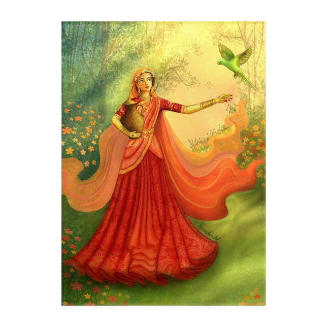 Sudevi Sakhi - Eight Prominent Gopi of Radharani Acrylic Print (Front)