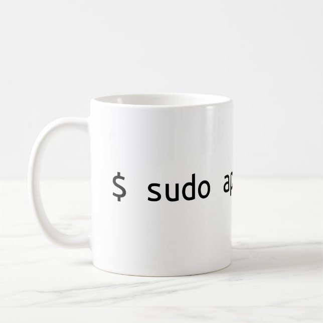 sudo apt-get java terminal code coffee mug (Left)