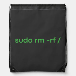 sudo rm - rf - LINUX PUN Drawstring Bag