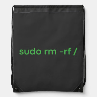 sudo rm - rf - LINUX PUN Drawstring Bag