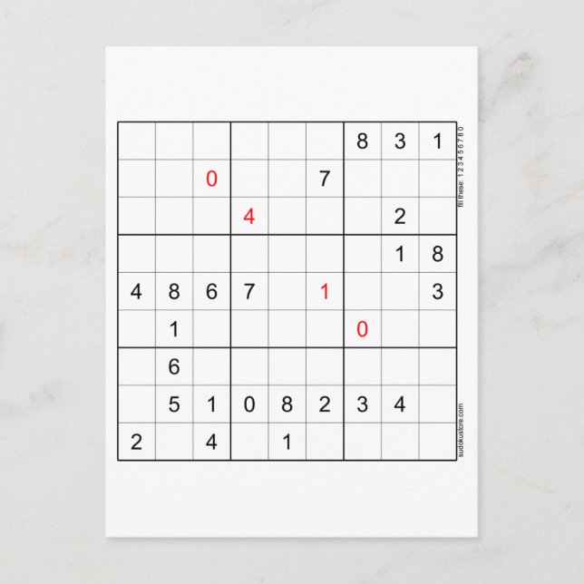 Sudoku Birthday Card 04-10 (Front)
