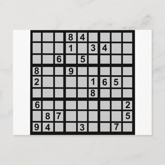 Sudoku - Brainteaser Postcard (Front)