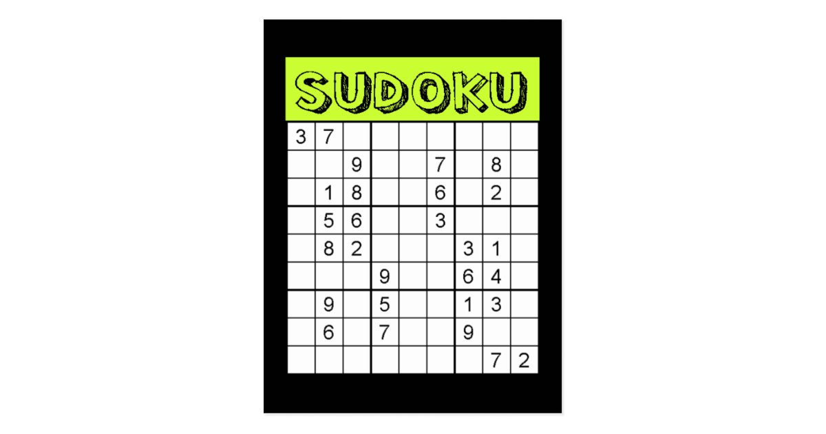 Sudoku Card Zazzle