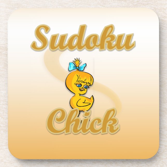 Sudoku Chick Beverage Coaster (Front)