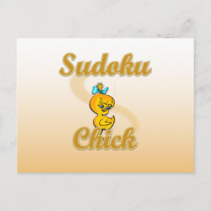 Sudoku Chick Postcard