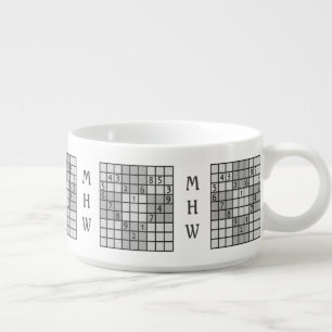 SUDOKU custom monogram chili bowl