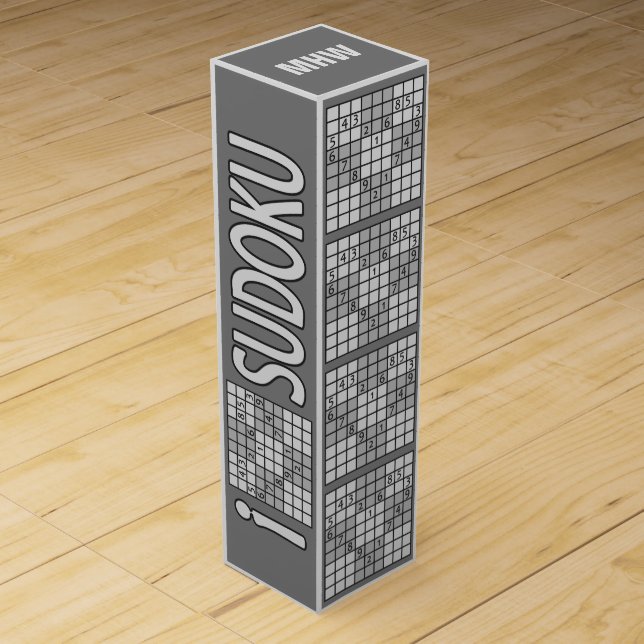SUDOKU custom monogram wine gift box (Front)