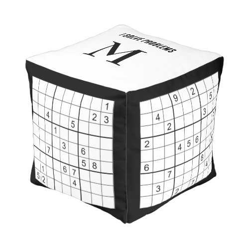  SUDOKU I Solve Problems Monogram Cube Pouf