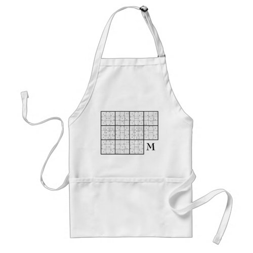 Sudoku Monogram Adult Apron