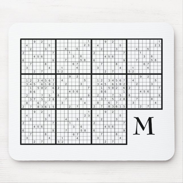 Sudoku Monogram Mouse Pad (Front)