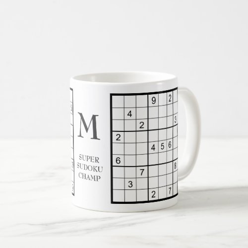 Sudoku Monogram Name  Coffee Mug