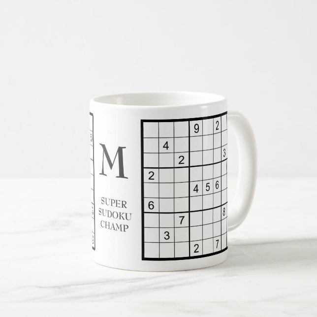 Sudoku Monogram Name  Coffee Mug (Front Right)