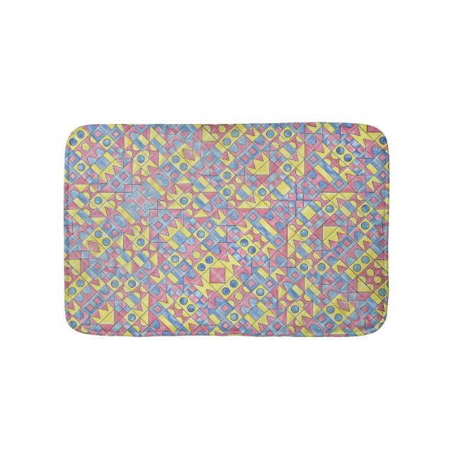 Sudoku One-Abstract Geometric Pattern Bath Mat (Front)