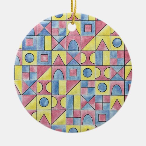 Sudoku One_Modern Bauhaus Geometric Art Ceramic Ornament