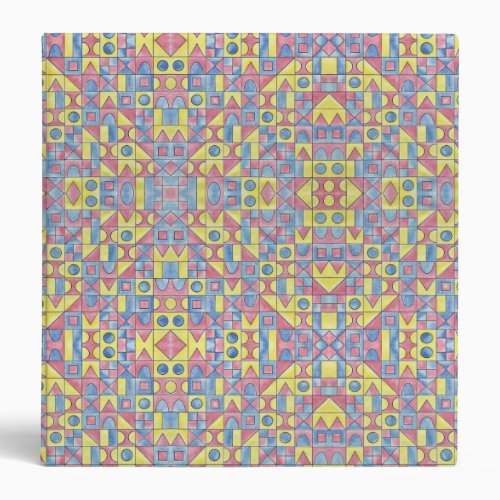 Sudoku One_Modern Bauhaus Geometric Pattern 3 Ring Binder