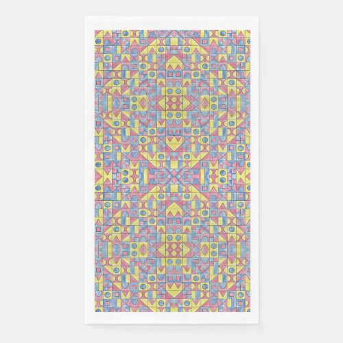 Sudoku One_Modern Bauhaus Geometric Pattern Paper Guest Towels