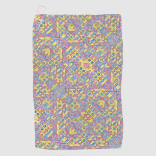 Sudoku One-Modern Bauhaus Geometric Watercolor Art Golf Towel