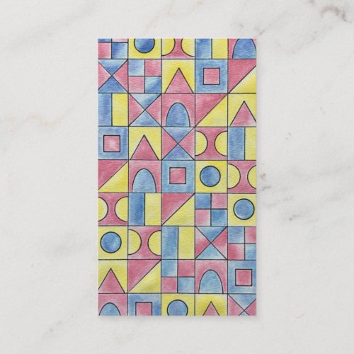 Sudoku One_Modern Minimalist Bauhaus Geometric Art Business Card