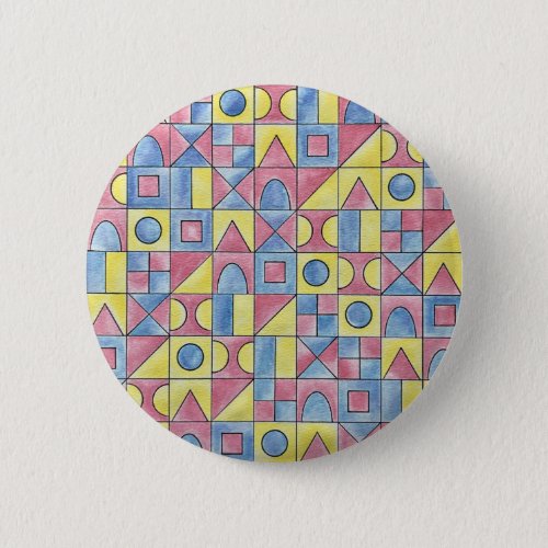Sudoku One_Modern Minimalist Bauhaus Geometric Art Button