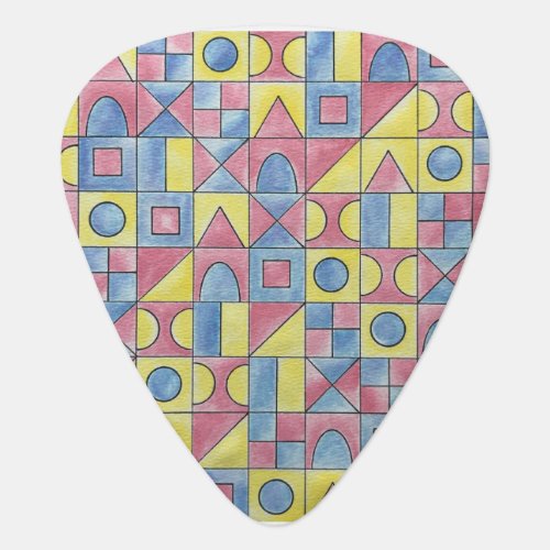 Sudoku One_Modern Minimalist Bauhaus Geometric Art Guitar Pick
