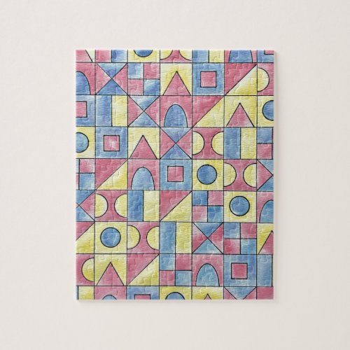 Sudoku One_Modern Minimalist Bauhaus Geometric Art Jigsaw Puzzle