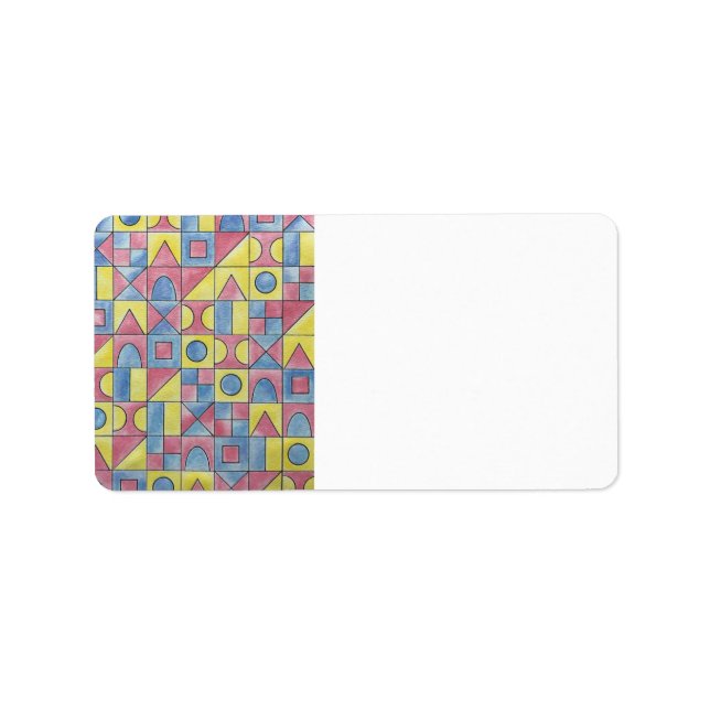 Sudoku One-Modern Minimalist Bauhaus Geometric Art Label (Front)