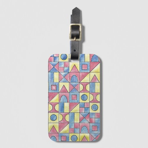 Sudoku One_Modern Minimalist Bauhaus Geometric Art Luggage Tag