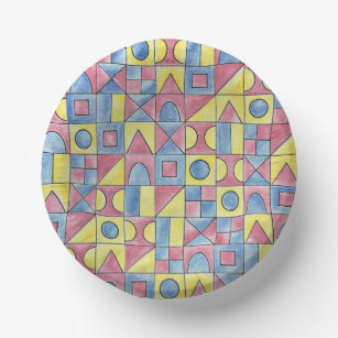 Sudoku One-Modern Minimalist Bauhaus Geometric Art Paper Bowls