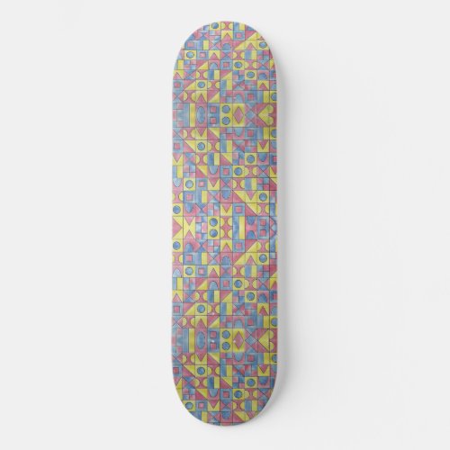 Sudoku One_Modern Minimalist Bauhaus Geometric Art Skateboard