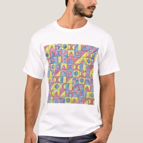 Sudoku One-Modern Minimalist Bauhaus Geometric Art T-Shirt