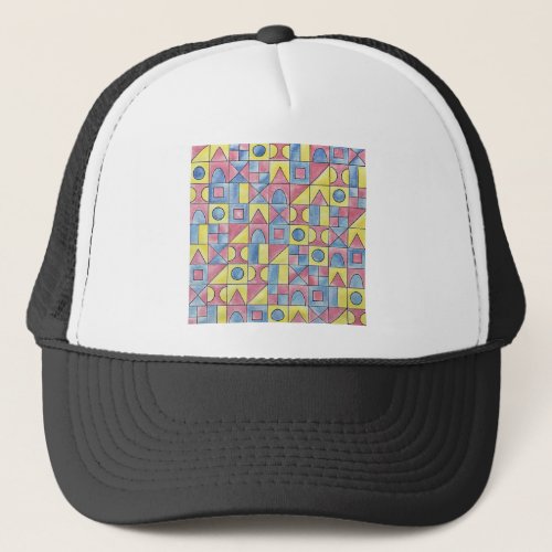 Sudoku One_Modern Minimalist Bauhaus Geometric Art Trucker Hat
