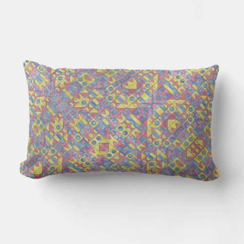 Sudoku One_Modern Minimalist Bauhaus Geometric Lumbar Pillow