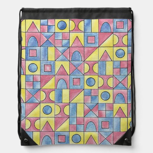 Sudoku One-Modern Minimalist Geometric Art Drawstring Bag