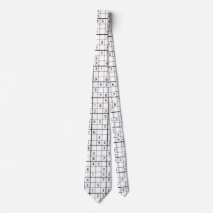Sudoku pattern neck tie