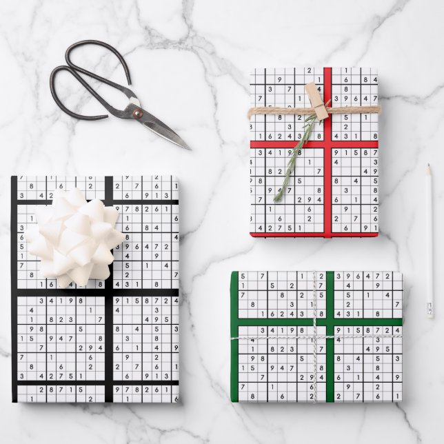 Sudoku Puzzle Design Wrapping Paper (Front)