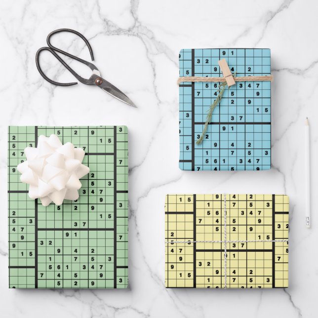 Sudoku Puzzle Design Wrapping Paper (Front)