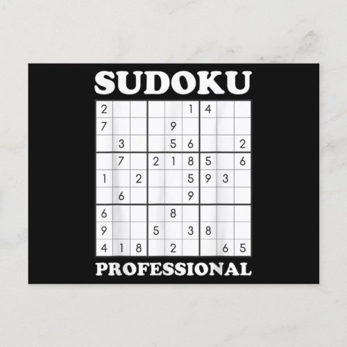 Sudoku Puzzle Game Lover Graphic Postcard