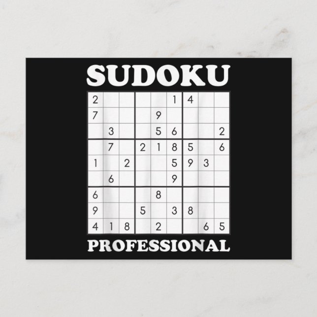Sudoku Puzzle Game Lover Graphic Postcard (Front)
