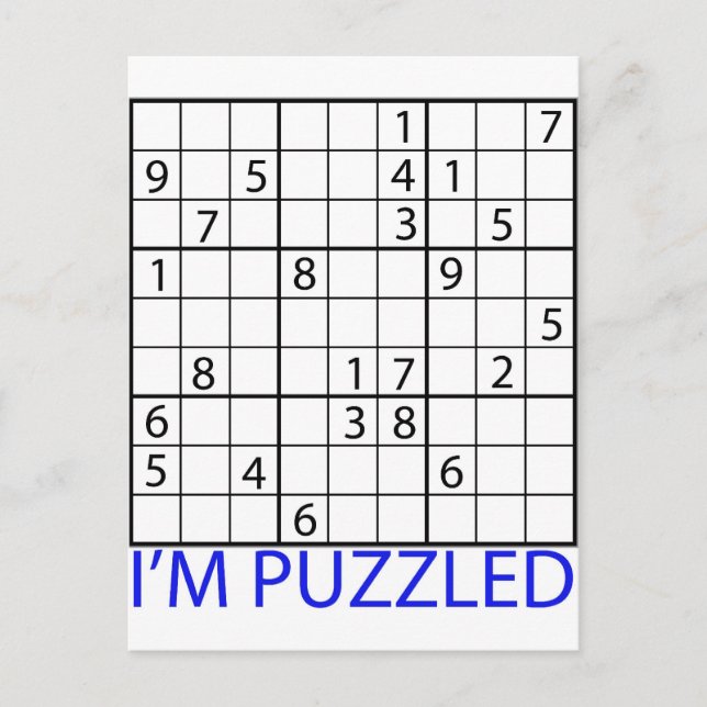 Sudoku Puzzle Postcard (Front)