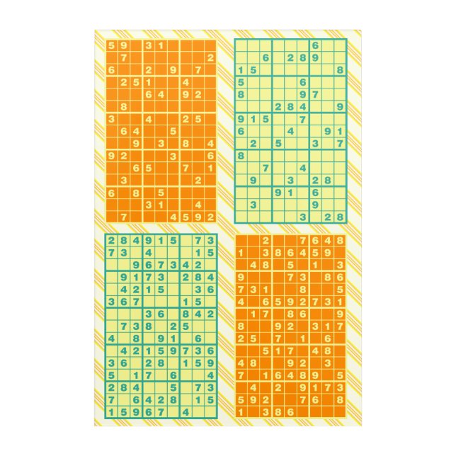 Sudoku Puzzles Acrylic Print (Front)