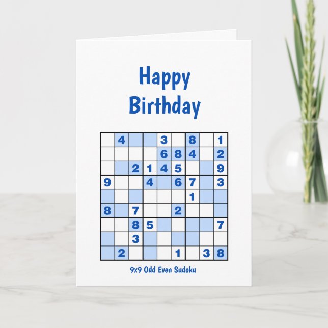  Sudoku Puzzles Birthday Card (Front)