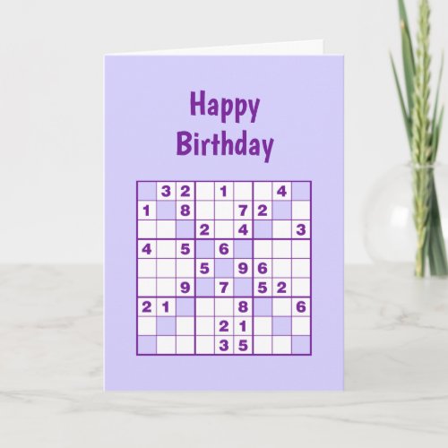  Sudoku Puzzles Birthday Card