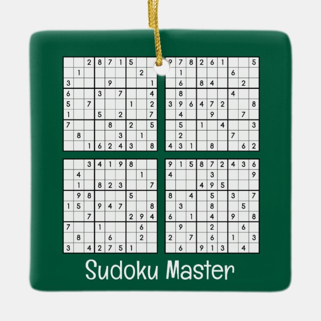Sudoku Puzzles Design Ornament (Front)