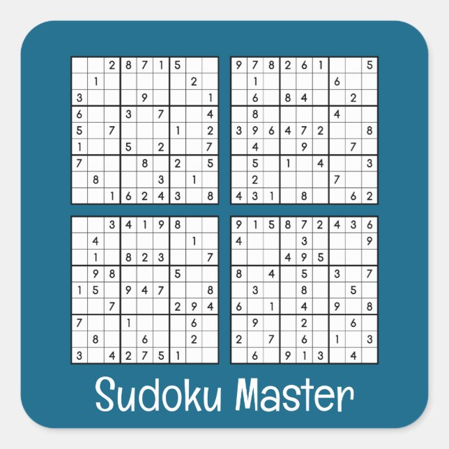 Sudoku Puzzles Design  Square Sticker (Front)
