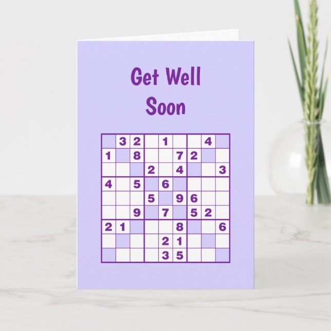  Sudoku Puzzles Get well Card (Front)