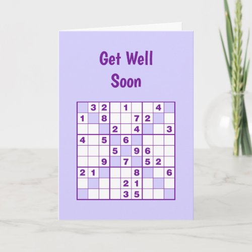  Sudoku Puzzles Get well Card